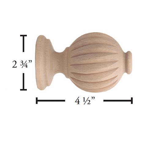 Austria Fluted Ball Finial